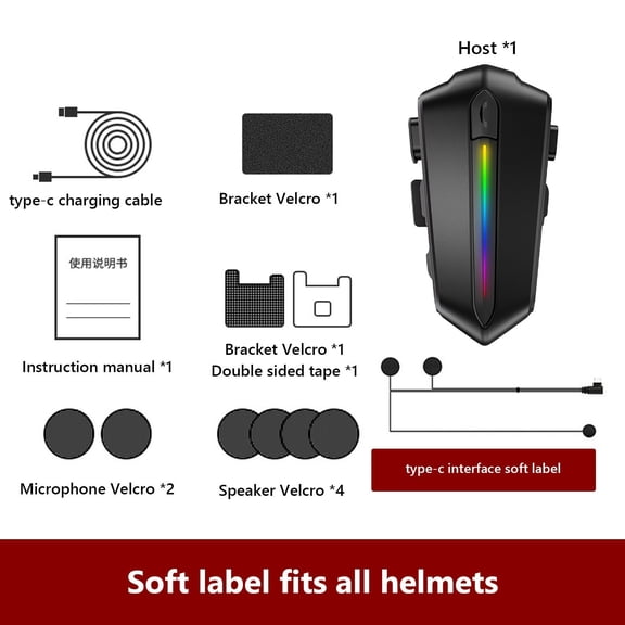 Bike Helmet Bluetooth Headset With Bluetooth 5.3 Chip 40MM Graphene Diaphragm IPX6 Waterproof 48H Long Battery Lives