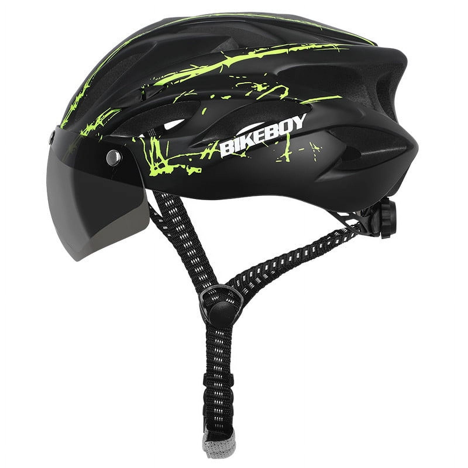 Bike Helmet Cycling Helmet with Goggles, Integrated Eyewear, Mountain