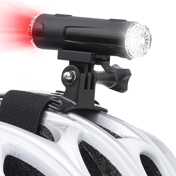 Bike Helmet Light Front and Rear, 2-in-1 USB Rechargeable LED Bicycle Headlight & Taillight, IP66 Waterproof, 5 Warning Modes with Mounting Bracket for Night Safety Riding