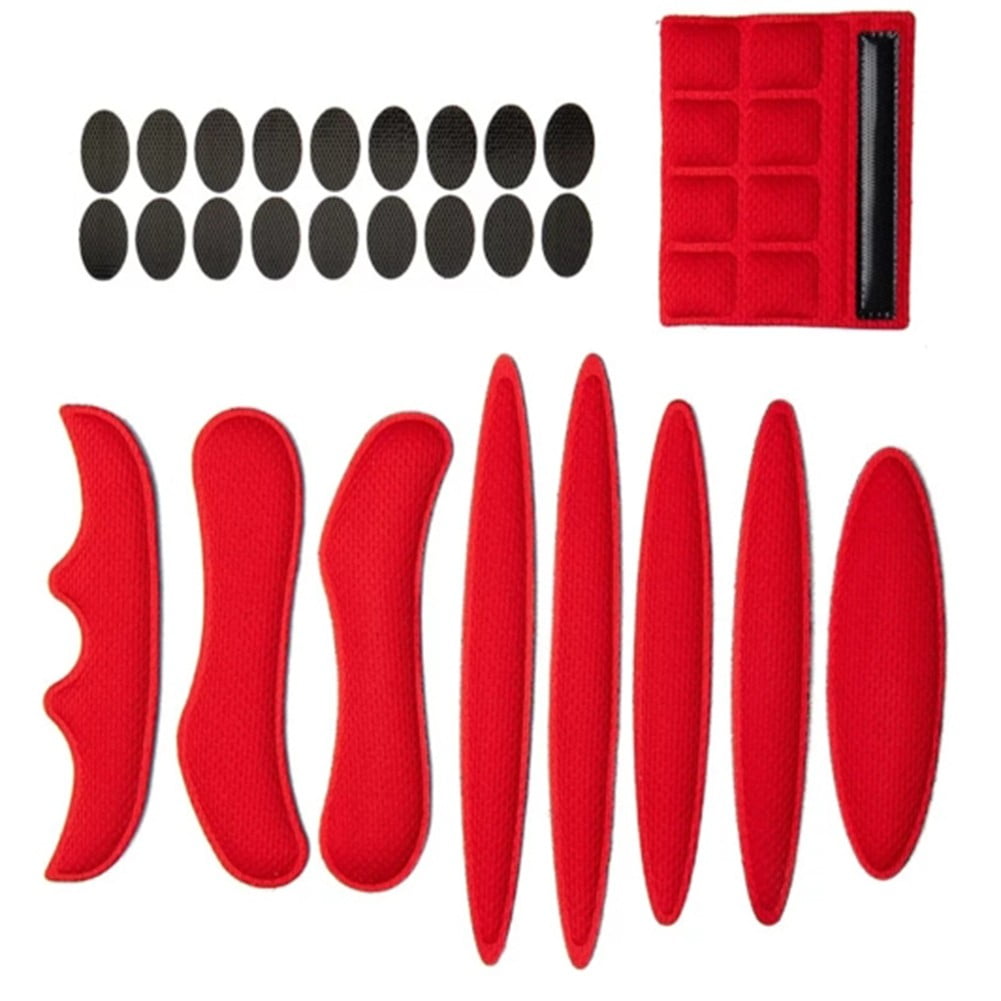Bike Helmet Liner Pads Replacement Padding Kit 9 Pieces Bike Liner Foam EVA Red