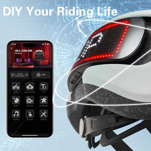 Bike Helmet, Smart App Program Bike Helmet with USB Rechargeable Light, Back Light Mountain for Adult&Men Women, with Turn Signals Remote Control