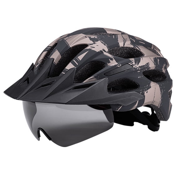 Bike Helmet with USB Rechargeable Rear Light Detachable Magnetic Goggles Removable Sun Visor Mountain & Road Bicycle Helmets for Men Women Adult Cycling