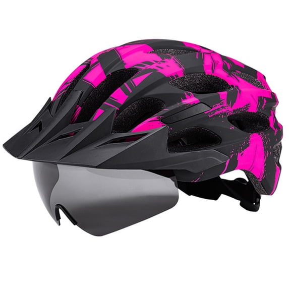 Bike Helmet with USB Rechargeable Rear Light Detachable Magnetic Goggles Removable Sun Visor Mountain & Road Bicycle Helmets for Men Women Adult Cycling