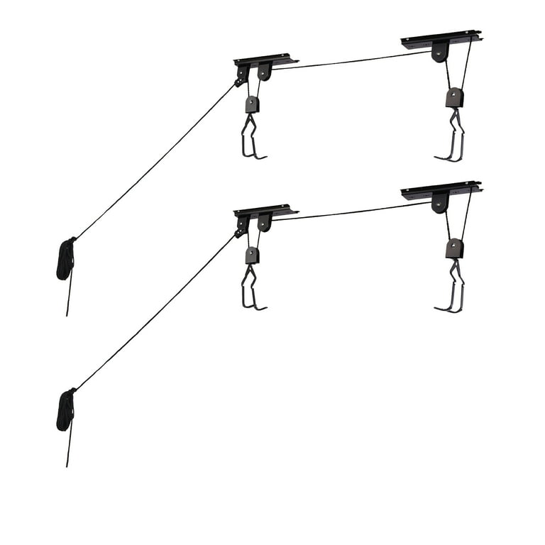 Bike Hoists Overhead Pulley System with 100 lb Capacity for Bicycles or Ladders Secure Garage Ceiling Storage by RAD Cycle Set of 2 Walmart