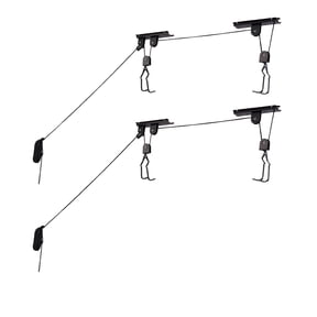 RAD Cycle Dual Bike Hoists Overhead Garage Storage Pulley System for Bicycles and Ladders 100 lb Capacity