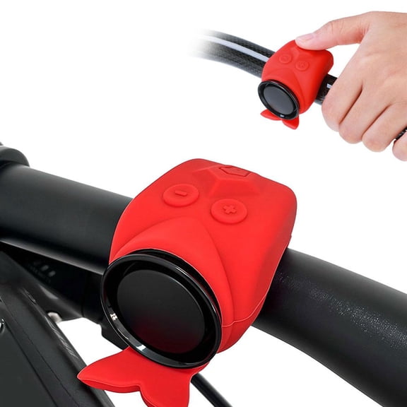 Bike Horn, Electric Bike Horn, Wireless Remote Control, Loud Electric Bicycle Horn, Bike Bell, IPX5 Waterproof, USB Rechargeable Bicycle Bell for Road Bicycle, Mountain Bike, Scooter - Red