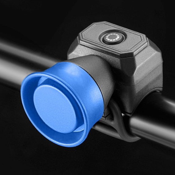 Bike Horn Mini Waterproof, QQZ 120dB Loud Electronic Horn for Cycling, Quick Mount Battery Powered Bicycle Accessory for Road Mountain E-Bikes, Blue