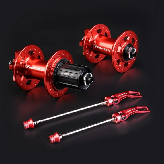 Bike Hub 32 Holes 6-Bolt Disc Brake Front 2 Rear 4 Bearings Universal Quick Release and Thru Axle, Aluminum Alloy MTB Hubs, Fit for HG System 8/9/10/11Speed Aluminum Alloy MTB Hubs