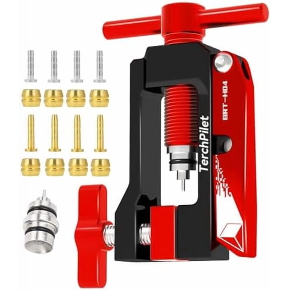 Bike Hydraulic Hose Cutter, Needle Driver & 8pcs Brass Olives Kit - Clean Cuts & Secure Connections,All-in-One Solution for Line Cutter & Hydraulic Hose Fitting Insert$$Sport & Recreation Other