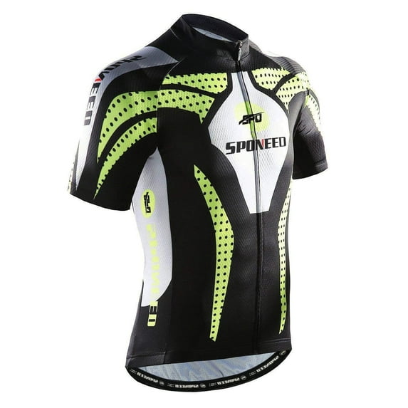 Mens Bike Jersey Bicycle Shirts for Men Road Cycling Tops with Pockets Full Zipper Bike Clothing Green M