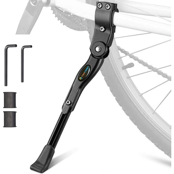 Bike Kickstand Adjustable Aluminium Alloy Bicycle Kickstand Bike Side Kickstand Fit for 22" 24" 26" 28" Mountain Bike Road Bike/BMX/MTB (Black for 22-24-26-27-28 inch bike)
