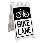 Bike Lane 24 X 36 Standard A-Frame Signicade, Includes Decal Applied To Stand