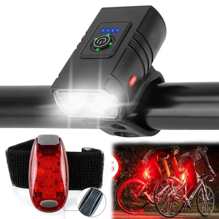 Bike headlight & taillight set usb rechargeable super bright hotsell bicycle light