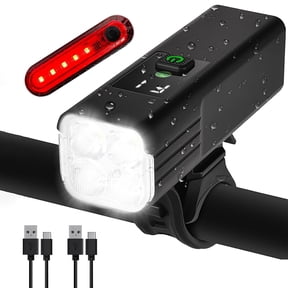 Behome Rechargeable Bike Light with 5+4 Light Modes, Waterproof Bicycle Light for Night Riding, Bicycle Headlight Set, Bike Light Front and Back Light for Road, Mountain, Night Riding