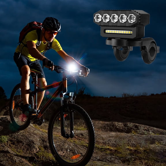 Bike Light High Low Beam USB Charging, QQZ 900 Lumen Horn Riding Light for Bicycle, 4000mAh Rechargeable LED Headlight with Remote Control for Night Cycling, Black