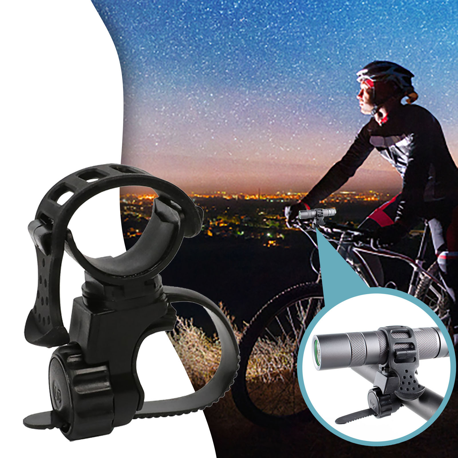 Bike Light Rear Tandem Electric Bike Platform Bike Rack Bike Flashlight Holder Universal Flashlight Mount Holder 360 Rotation Mount Bracket Flashlight Holder Torch Clip For Cycling Walmart