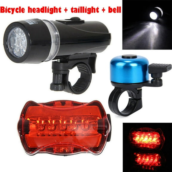 Bike Light Set under $5! CQCYD Bike Light Set, Front LED Headlight and Rear Taillight with Horn, Bicycle Safety Kit for Night Riding, Easy Mount Cycling Accessories