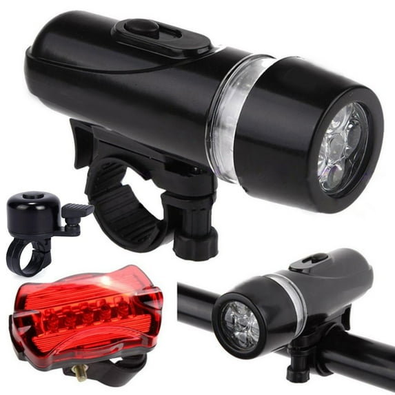 Bike Light Set under $5! CQCYD Bike Light Set, Front LED Headlight and Rear Taillight with Horn, Bicycle Safety Kit for Night Riding, Easy Mount Cycling Accessories