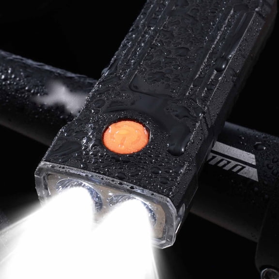 Bike Lighting Rechargeable LED Bike Headlight High-Brightness USB Cycling Front Lamp for Mountain Road Bikes Night Riding Safety Light Waterproof for Commuting Riding Perfect for Cyclists Black A