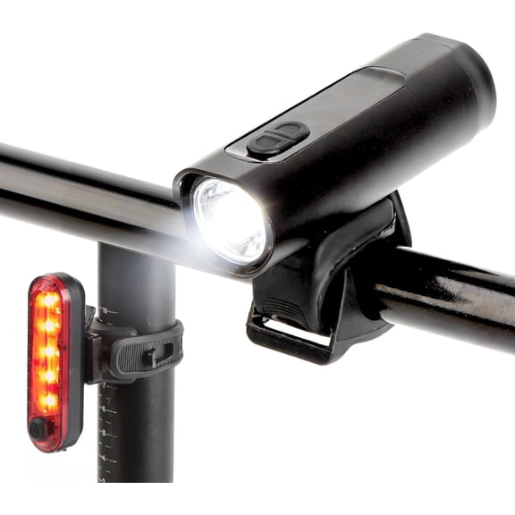 Bike Lights, 500LM Rechargeable USB-C LED Headlight and Taillight, 8+3 Mode Front Rear Lights for Night Riding, IPX4 Waterproof Bicycle Light Set