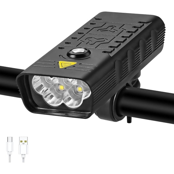 Minsk 3000 Lumen Usb Rechargeable Bicycle Headlamp with Battery Pack, Black
