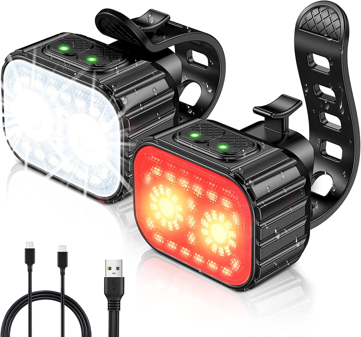 Bike Lights For Night Riding Rechargeable, Super Bright Bicycle