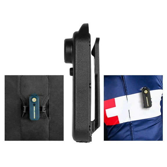 Bike Lights, LED Red Blue Shoulder Tactical Police Flashlight with Clip, Outdoor Flashlight Pen Clip Patrol Warning Lights Road Trip Must Haves for Car, Black