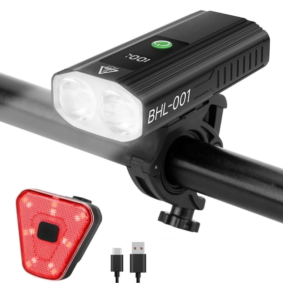 Bike Lights for Night Riding, 2000 Lumens Super Bright LED Headlight and Back Taillight Set, 5+5 Mode 5000mAh USB-C Rechargeable Waterproof Bicycle Light Front and Rear for Road Mountain Urban Cyclin