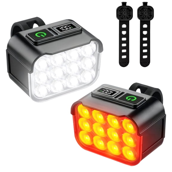 Bike Lights for Night Riding, 3800LM Ultra Bright USB Rechargeable Bike Light Set, Waterproof Bike Headlight and Taillight Set, Safety Bike Front & Rearlight for Road, Mountain