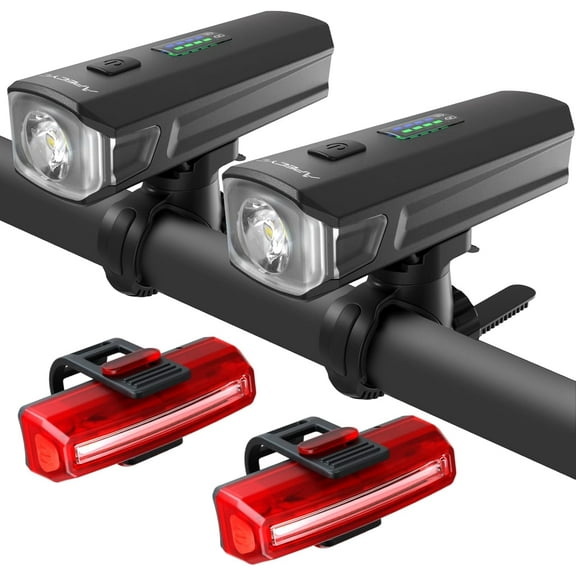 Bike Lights for Night Riding, Bicycle Light Front Headlight and Back Taillight with 4+5 Light Modes, USB Rechargeable Bright Bike Headlights for Cyclists and Commuters