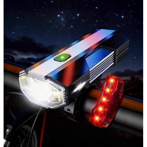 Bike Lights for Night Riding with Power Bank Function, USB-C Rechargeable Bike Lights, Bicycle Headlight Front and Back, Aluminum Alloy Construction, IPX6 Waterproof Rating 5 Lighting Modes