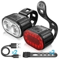 thumbnail image 1 of Bike Lights for Night Riding, USB Rechargeable Bike Light Front and Back, IPX5 Waterproof Bicycle Light, 4+6 Modes Bike Headlight and Tail Light Set, 1Hrs Fast Charging, Easy to Install, 1 of 10