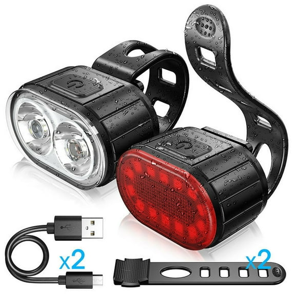 Bike Lights for Night Riding, USB Rechargeable Bike Light Front and Back, IPX5 Waterproof Bicycle Light, 4+6 Modes Bike Headlight and Tail Light Set, 1Hrs Fast Charging, Easy to Install