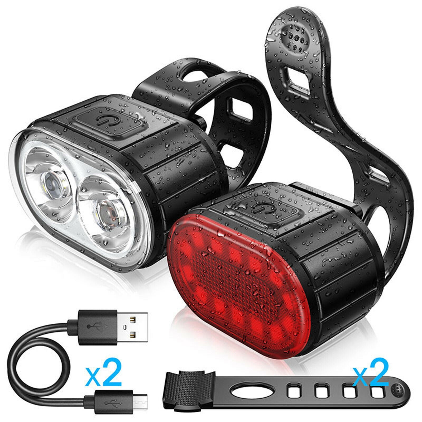 Bike Lights for Night Riding, USB Rechargeable Bike Light Front and