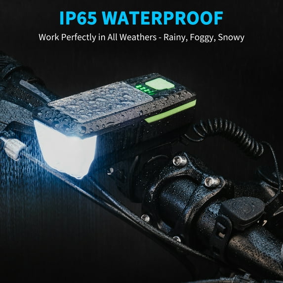 Bike Lights, Night Ultra Bright Bicycle Lights Headlight with Electric Bell, Easy to Install Waterproof, Road and Mountain LED Bike Lights