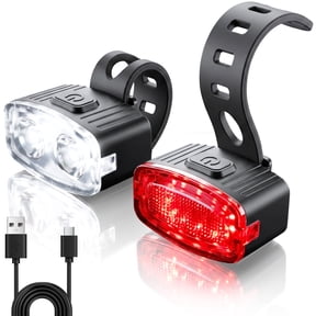 DAYBETTER Bike Lights Set, 120 Lumens Rechargeable Bicycle Lights Front and Rear, 4+6 Lighting Modes, IPX4 Waterproof, Easy to Install for Night Riding Commuting