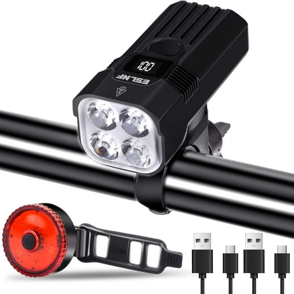 Banral Bike Lights for Night Riding,2000 Lumens IPX65 Waterproof ,4 + 3 Light mode USB Rechargeable for Road Mountain Cycling