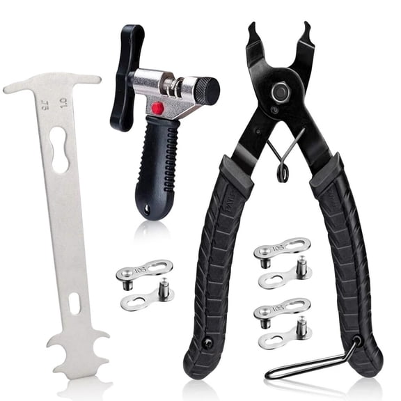 Bike Link Plier + Chain Breaker Splitter Tool + Chain Checker + 3 Pairs Bicycle Missing Links,Bike Chain Removal Tool Bicycle Chain Repair Kit for 6/7/8/9/10 Speed Chain