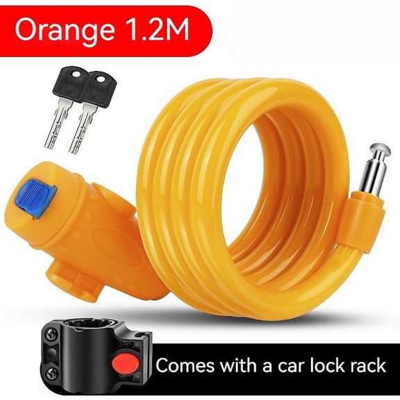 Bike Lock with 2pcs Keys, Professional Bike Cable Lock of 4 Feet,Outdoor Travel Security Cable Lock, Heavy Duty Bicycle Lock Cable for Strong Anti-Theft, Come with 1PCS Mounting Bracket