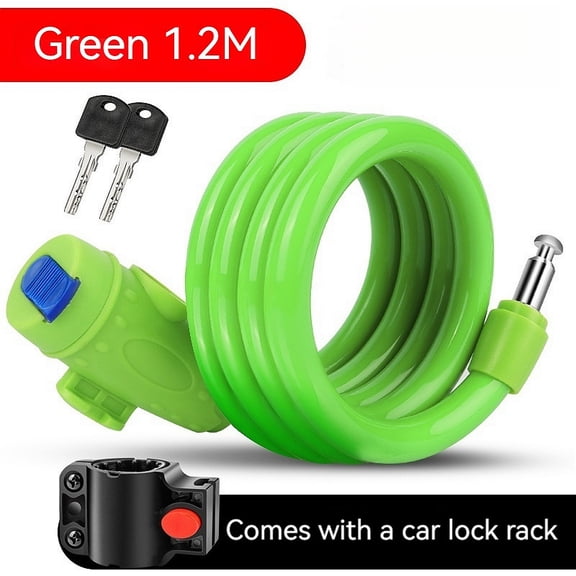 Bike Lock with 2pcs Keys, Professional Bike Cable Lock of 4 Feet,Outdoor Travel Security Cable Lock, Heavy Duty Bicycle Lock Cable for Strong Anti-Theft, Come with 1PCS Mounting Bracket