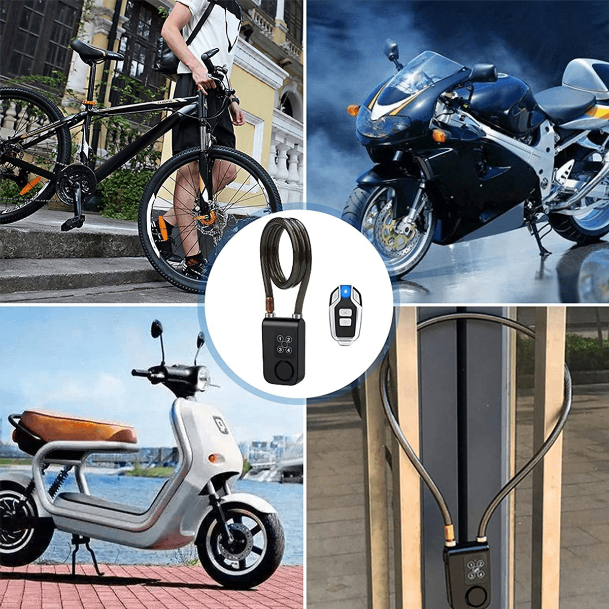 Bike Lock AntiTheft Security Wireless Remote Control Alarm Lock 4