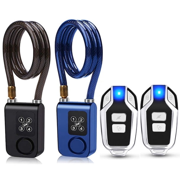 Bike Lock Anti-Theft Security Wireless Remote Control Alarm Lock 4 ...