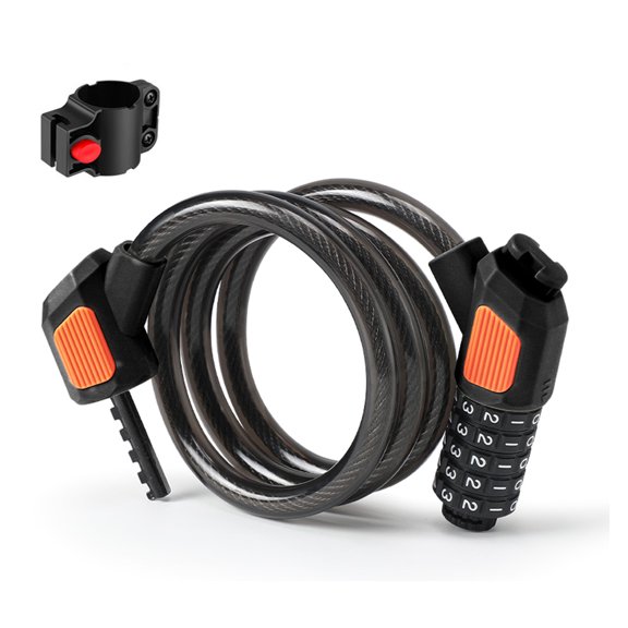 Bike Lock Cable 5Digits Bike Combination Lock for Cycling, Mountain Bicycles, Highly Security & Waterproof Bike Lock