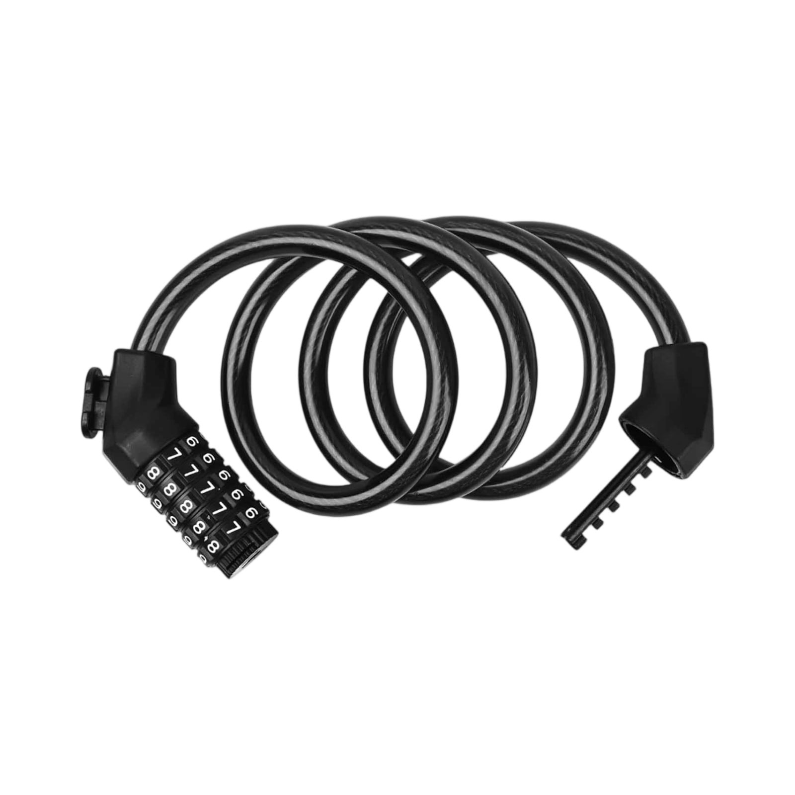 Bike Lock Cable Bike Cable Lock Black Durable Combination Bike Lock Cable Coiled Cable Locks with Combination for Outdoor Travel and Daily Use 1 Pack