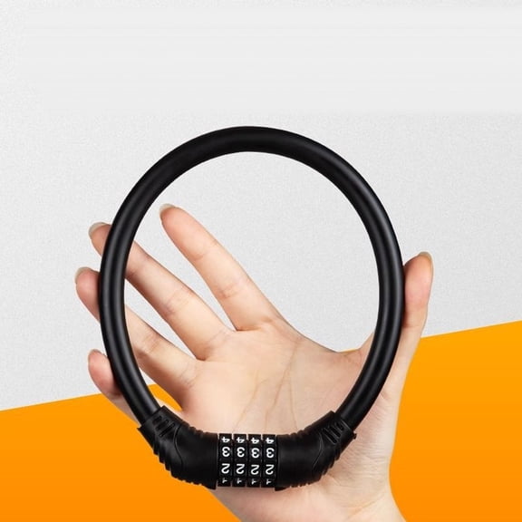 Bike Lock Cable,Bike Locks Heavy Duty Anti Theft,1 PCS Security 4 Digit Resettable Combination Bike Cable Lock,Sturdy and Portable Code Lock Cable for Bicycle,5.9x5.12 inch (Black)