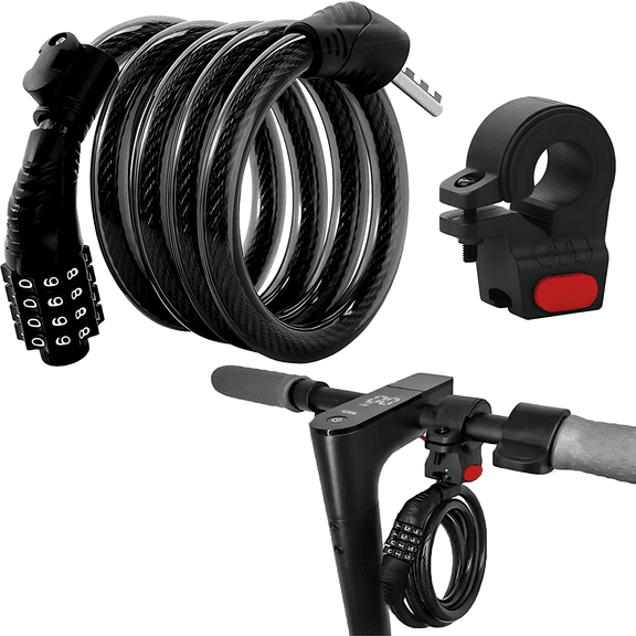 Bike Lock with Combination High Security 4 Digit Resettable Combination Bike Cable Lock Steel Cable Strong Anti-Theft