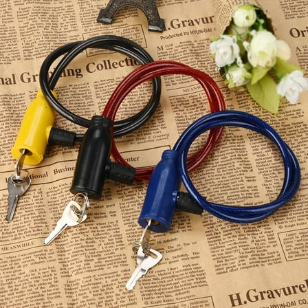 Bike Lock under $5! Yannianjz Portable Bike Locks Cable, Cycling Cable Anti-Theft Bike Bicycle Scooter Safety Lock with 2 Keys