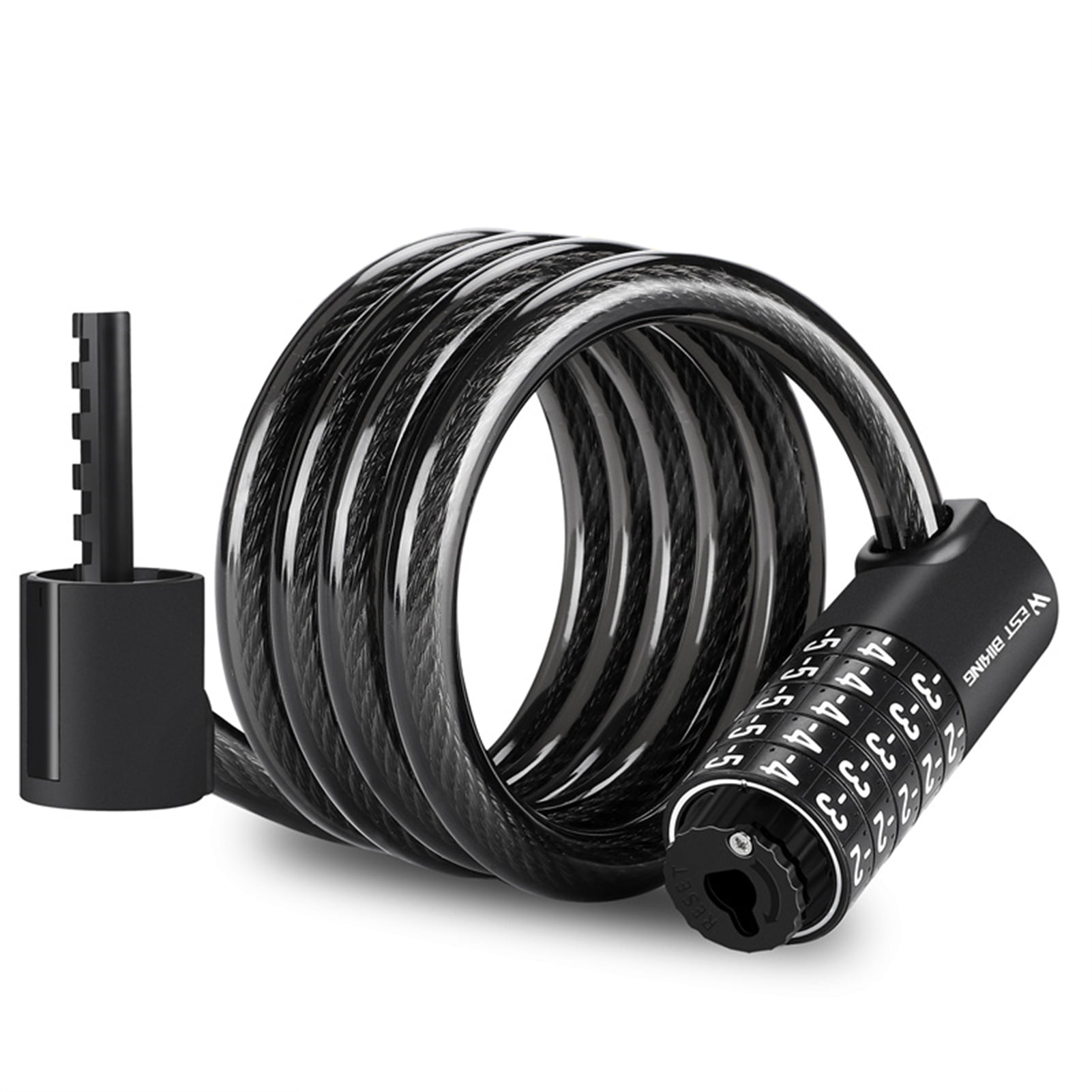 Bike Locks,Cable Lock Ebike Combination Lock Coiled Cable Lock 5