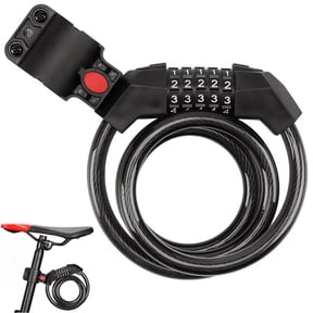 Tyethy Bike Locks with Combination 4Ft Bicycle Cable Locks with Mounting Bracket, High Security 5 Digits Resettable Coiling Lock