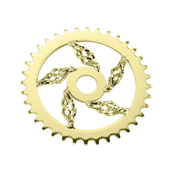 Bike Lowrider Cage Twisted Steel Chainring 1/2 X 1/8 36t Gold. bike part, bicycle parts.